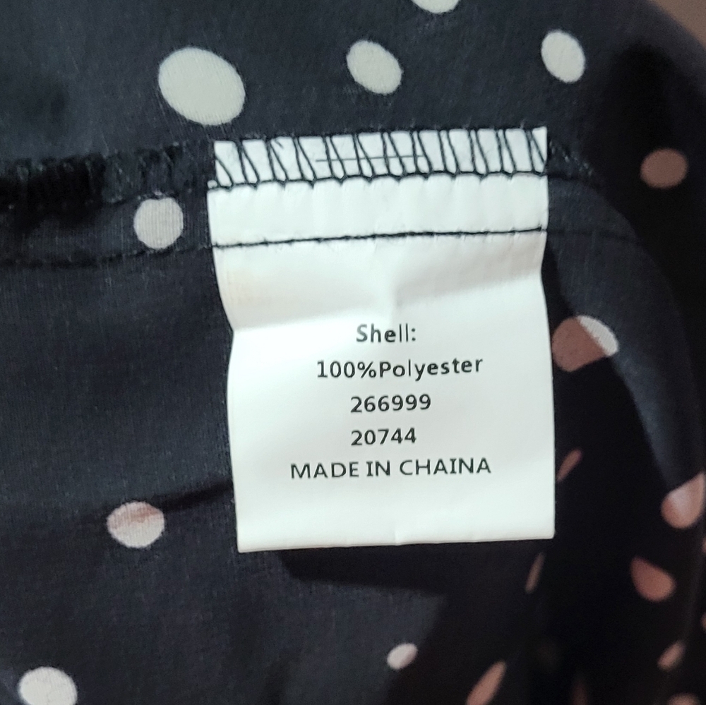 Women's Black Sheer Collared Polka Dot Short Sleeve Midi Dress Size XS EUC 🐈 - Picture 10 of 14